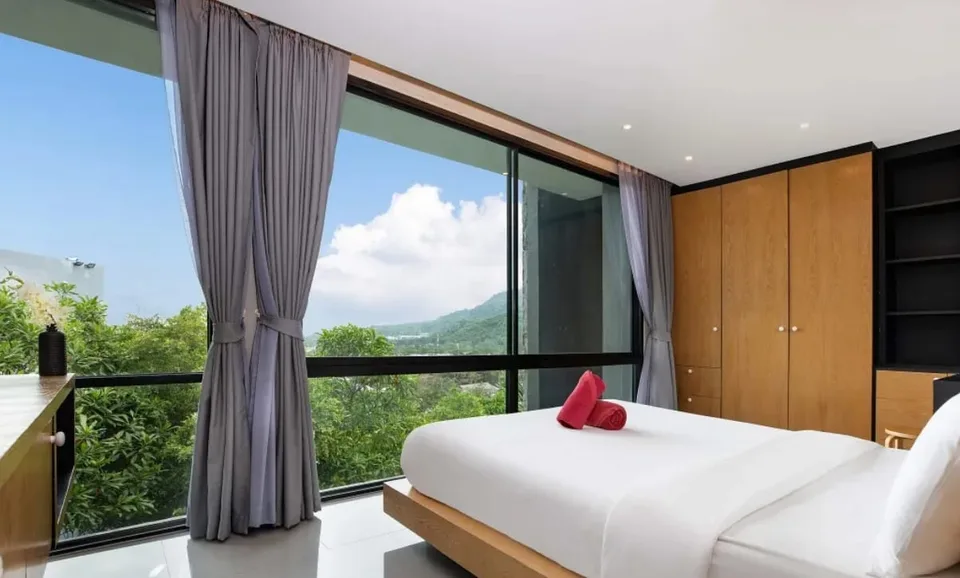 Bedroom looking towards the hillside