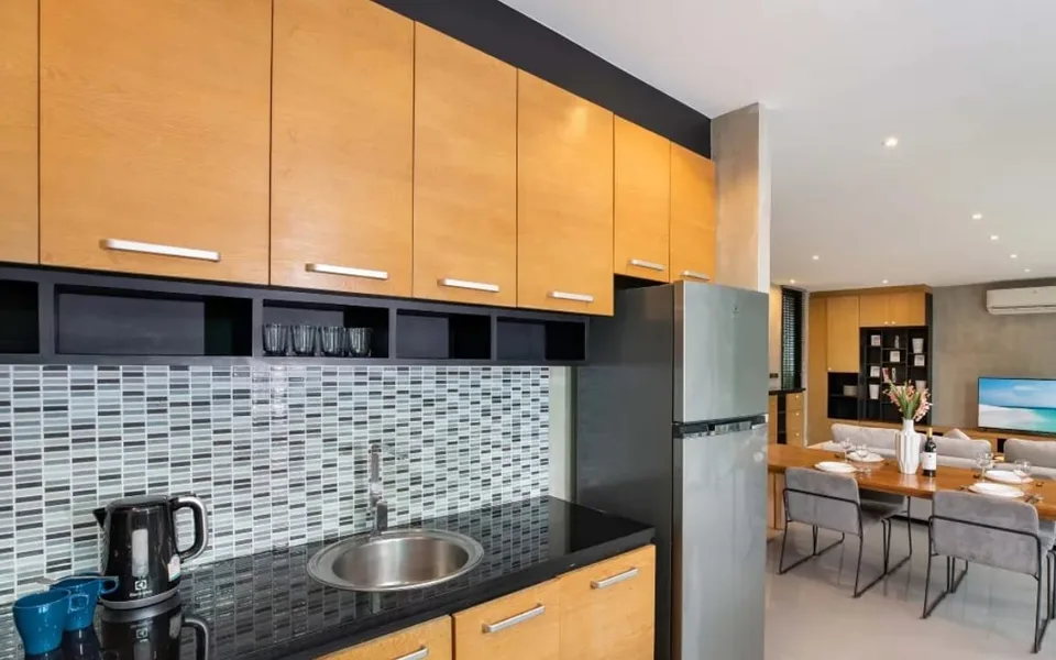 A view into the kitchen