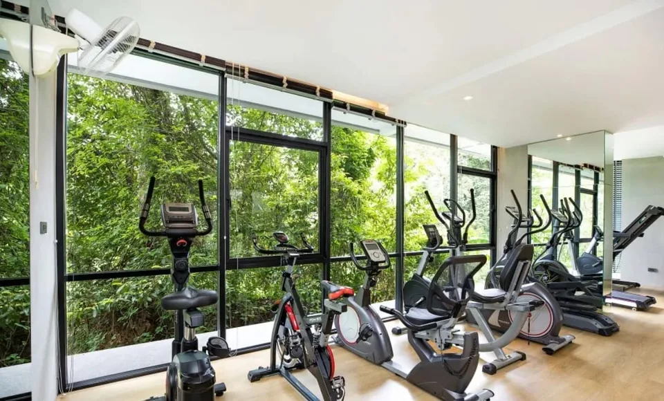 The shared fitness centre