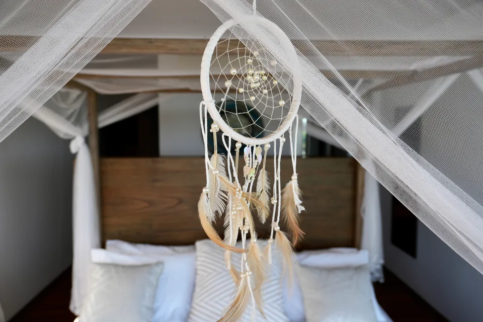 A detail above the bed