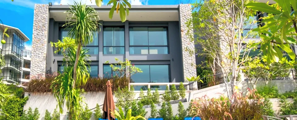 The building and tropical garden