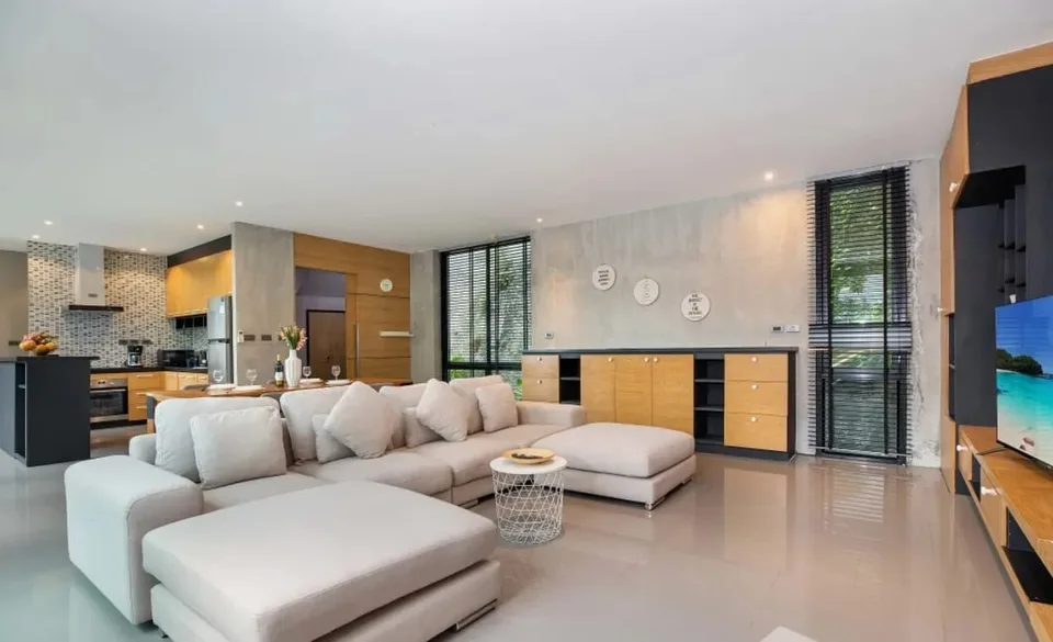 Living room and kitchen