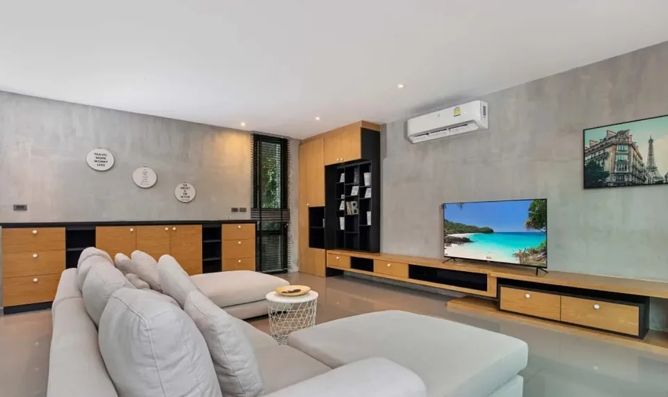 The lounge and television