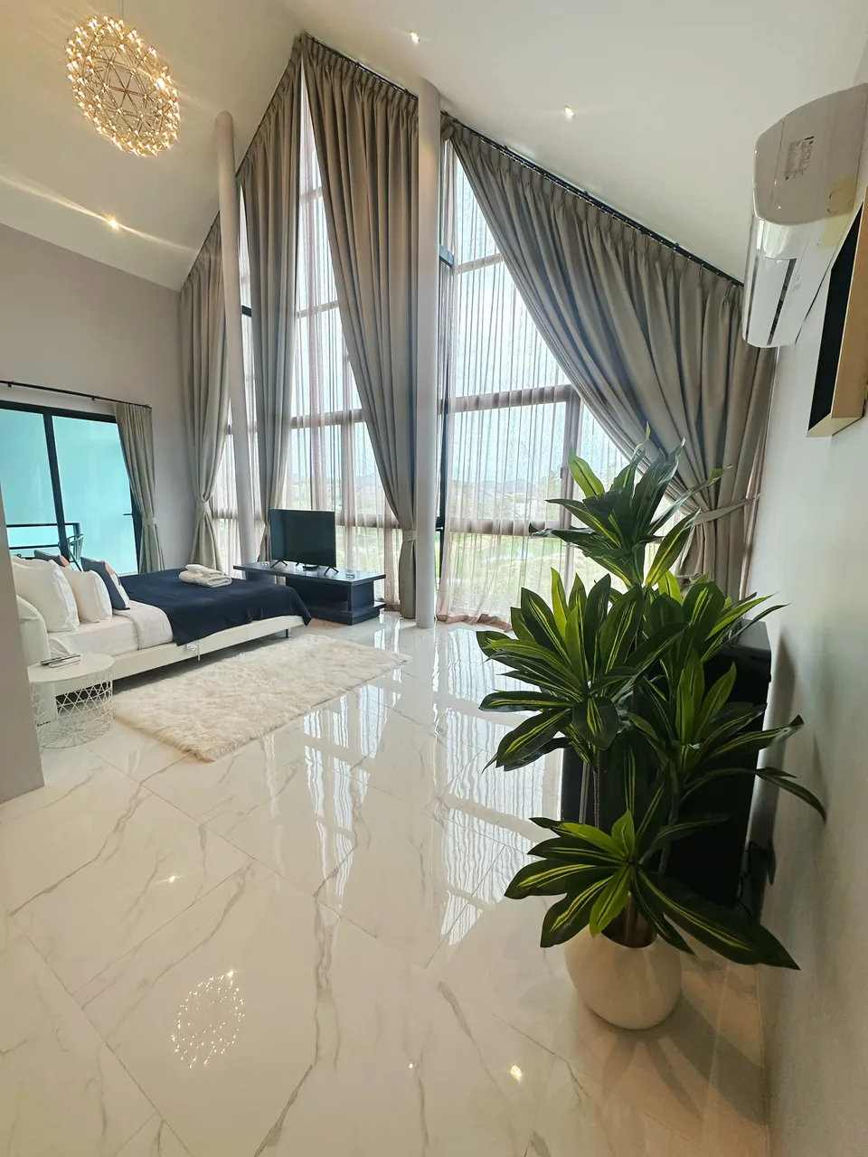 The living room from the entrance